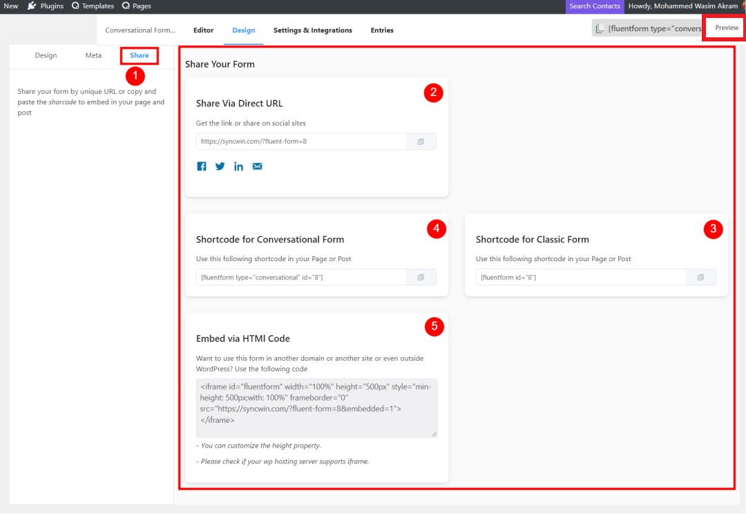 How to Create Conversational Forms with WordPress Fluent Forms? • WPnomy 20th - Share Details of the Conversational Forms - Image - SyncWin