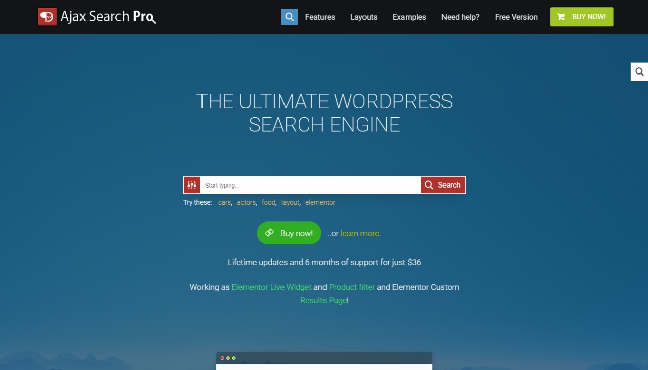 Best WordPress Facet Builders: WP Search & Filter Plugins • WPnomy Ajax Search Pro - Featured Screenshot - SyncWin