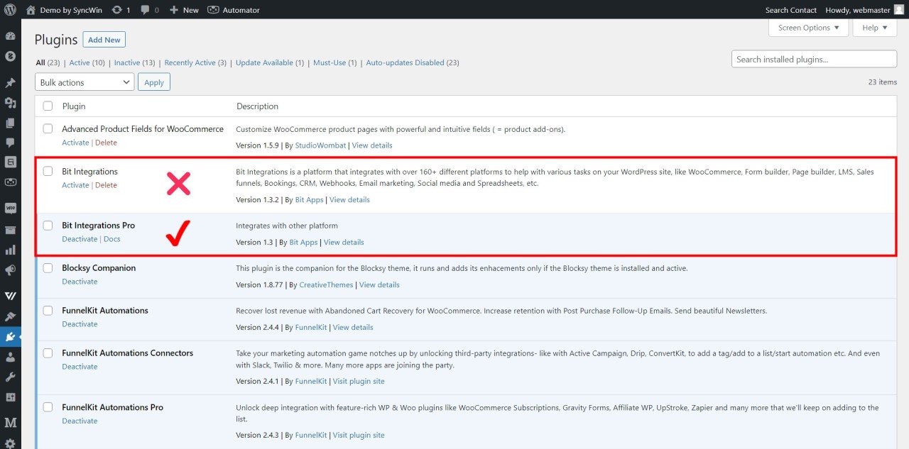 Bit Integrations Review: No-Code WordPress Automation Plugin • WPnomy Bit Integrations Base Plugin is Not Required - Screenshot - Toolonomy