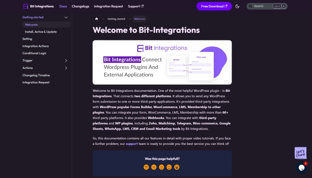 Bit Integrations Review: No-Code WordPress Automation Plugin • WPnomy Bit Integrations Documentation - Screenshot - Toolonomy