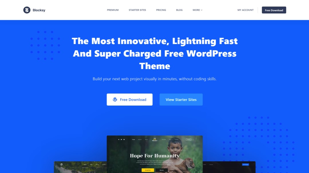 4 Best Multipurpose WordPress Themes: Bonus is Shocking • WPnomy Blocksy Theme Featured Image - SyncWin
