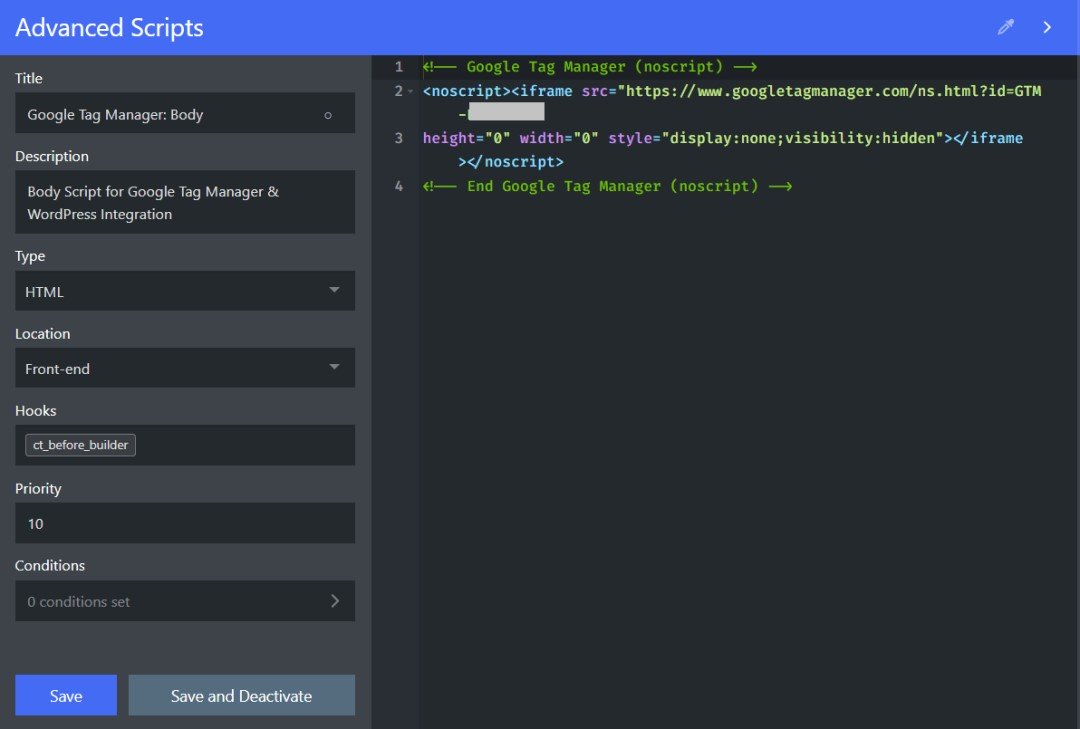 Body Script for Google Tag Manager & WordPress Integration - Image - SyncWin
