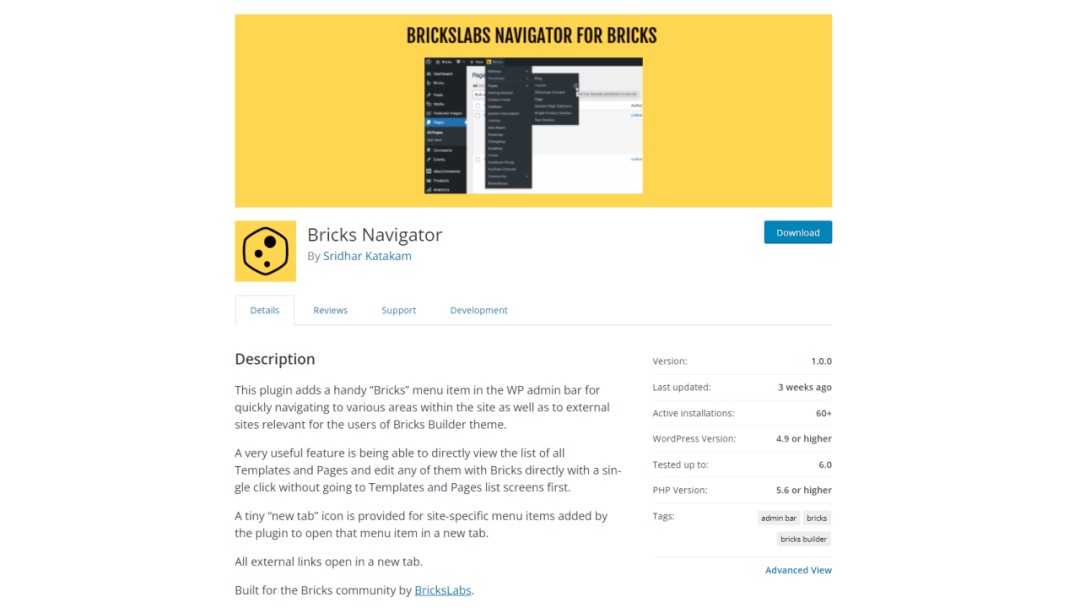 Bricks Navigator Free - Featured Screenshot - Toolonomy
