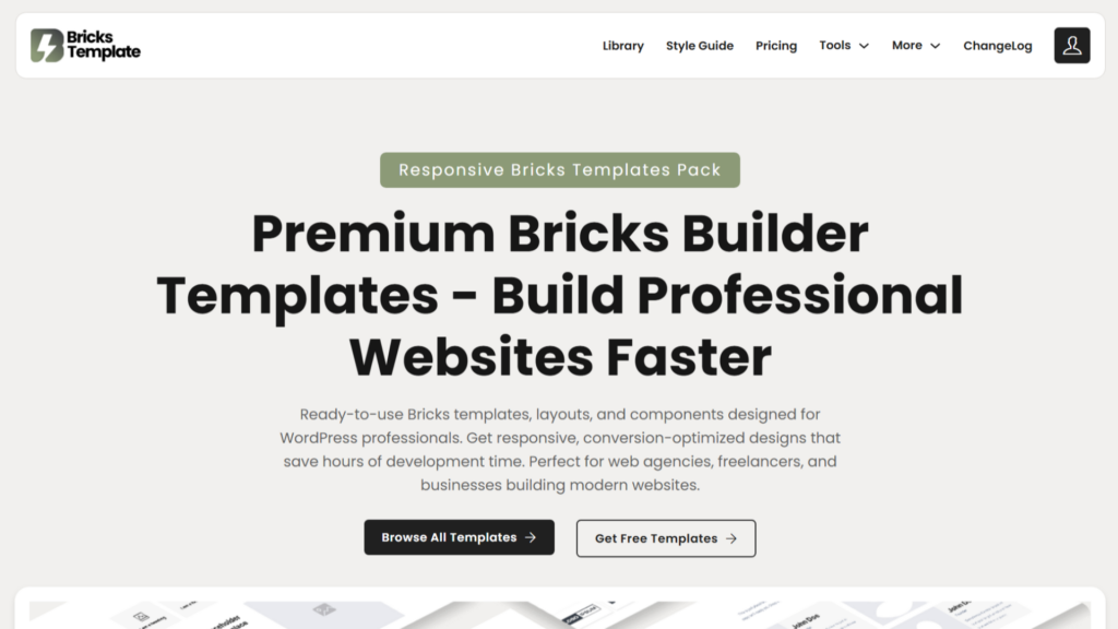Best Bricks Builder Templates (2026): Every Design Sets Ranked & Reviewed • WPnomy BricksTemplate Featured Screenshot - WPnomy