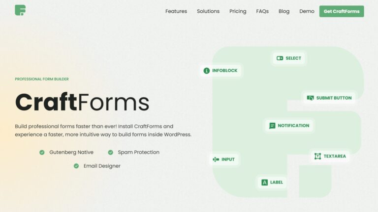 CraftForms - Featured Screenshot - WPnomy