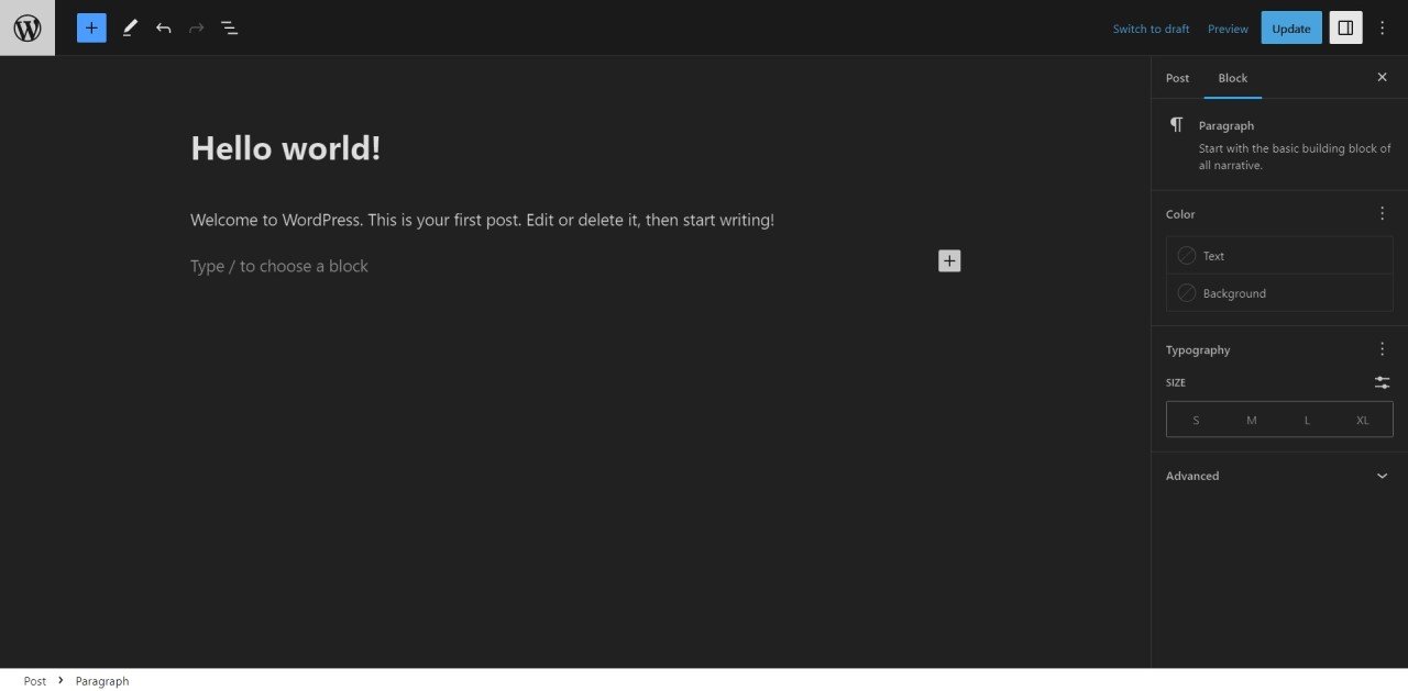 How to Add Dark Mode in Gutenberg Editor Using WP Admin Cleaner? • WPnomy Dark Mode in Gutenberg with WP Admin Cleaner - Screenshot - Toolonomy