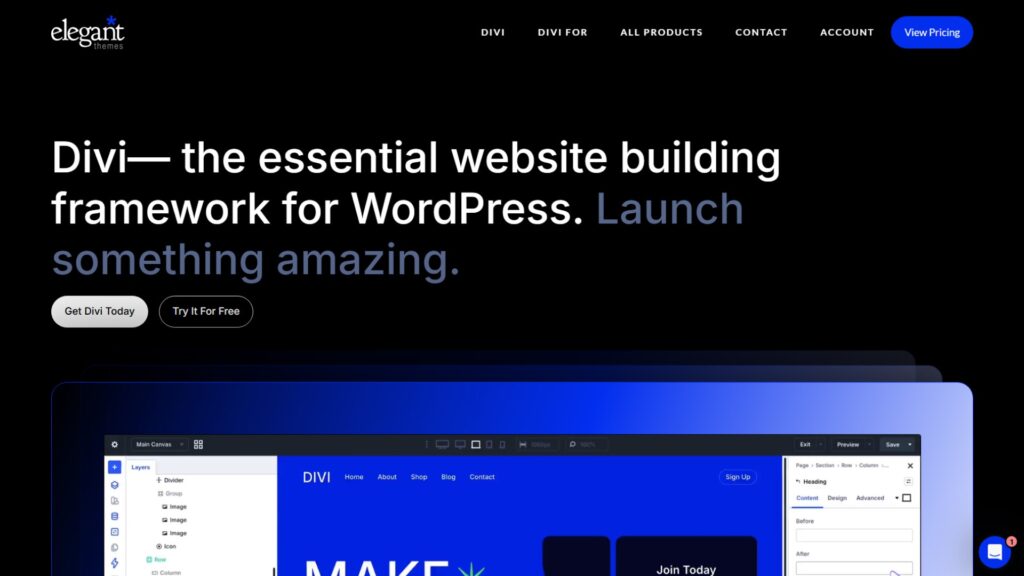 8 Best WordPress Website Builders in 2026: Reviewed & Ranked • WPnomy Divi - Featured Screenshot - WPnomy