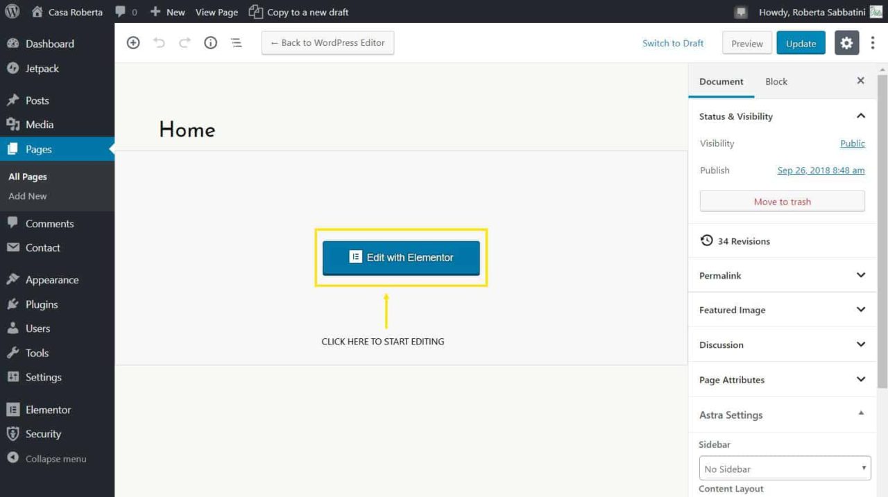 Edit And Work On WordPress Elementor Pages