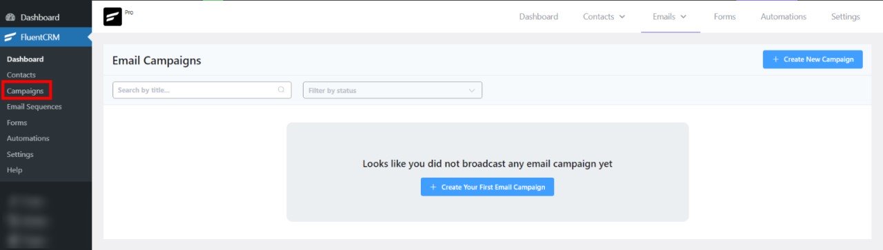 FluentCRM Review: Best WordPress-Based Email Marketing Tool • WPnomy FluentCRM Campaigns Image - SyncWin