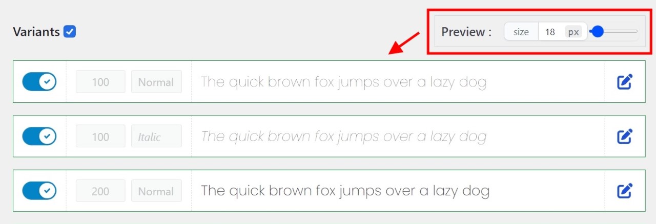 Yabe Webfont Review: Best No-Code WordPress Font Manager • WPnomy Font Preview with Yabe Webfont - Screenshot - Toolonomy