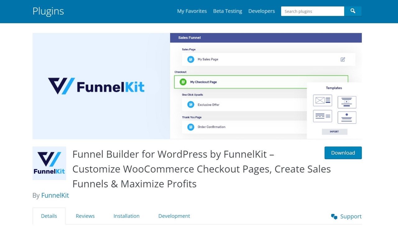 FunnelKit (WooFunnels) Review: All-in-One WordPress Funnel Builder • WPnomy FunnelKit Funnel Builder Free Version - Featured Screenshot - Toolonomy