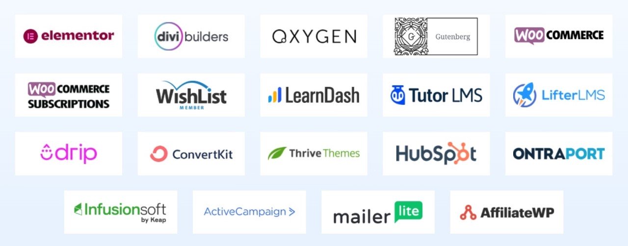 FunnelKit (WooFunnels) Review: All-in-One WordPress Funnel Builder • WPnomy FunnelKit Integrations - Screenshot - Toolonomy