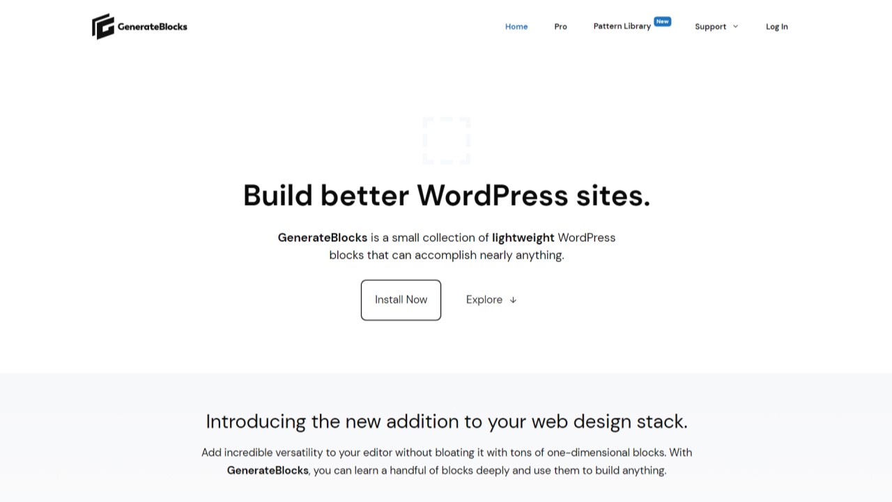 Best WordPress Gutenberg Builders: Website Building Plugins • WPnomy GenerateBlocks - Featured Screenshot - Toolonomy
