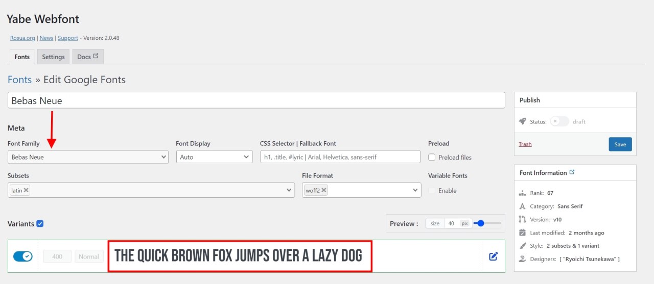 Yabe Webfont Review: Best No-Code WordPress Font Manager • WPnomy Google Fonts with Yabe Webfont - Screenshot - Toolonomy
