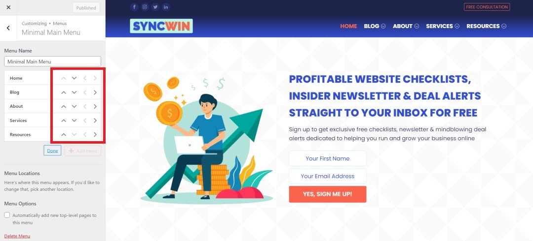 Hydrogen Pack Review: Best Oxygen Swiss Knife Alternative • WPnomy Menu Reorder Options in WordPress - Image - SyncWin