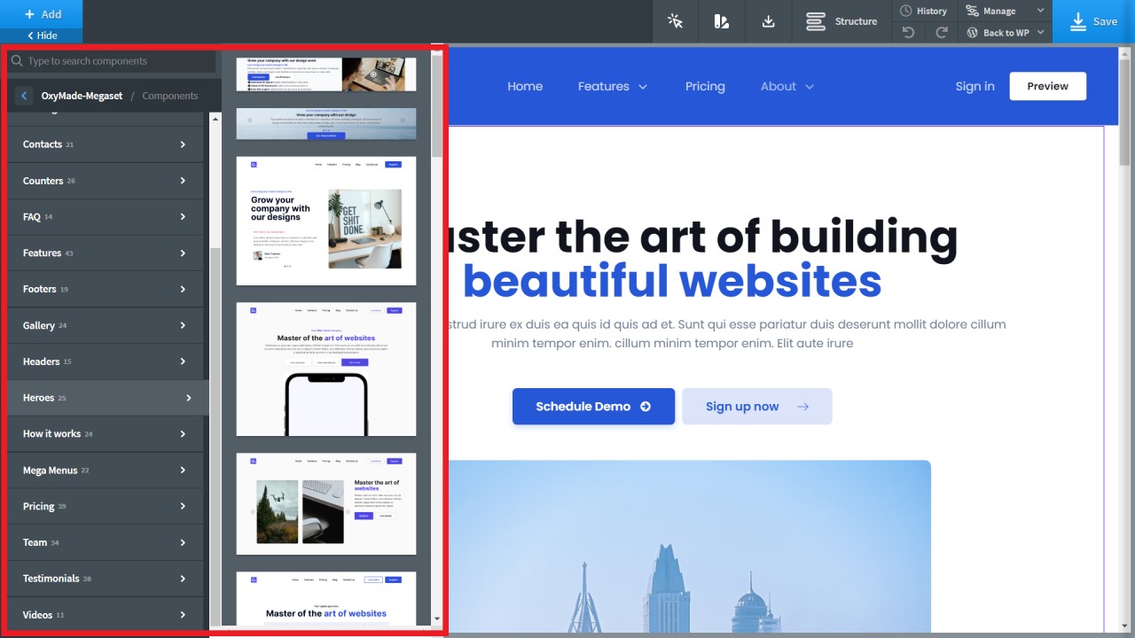 OxyMade Review: Best Oxygen Builder Framework & Templates • WPnomy OxyMade Design Sets - Screenshot - SyncWin