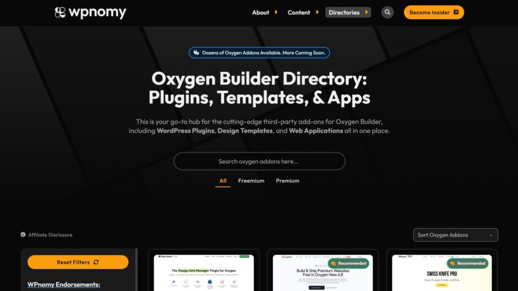 Oxygen Directory - Featured Screenshot - WPnomy