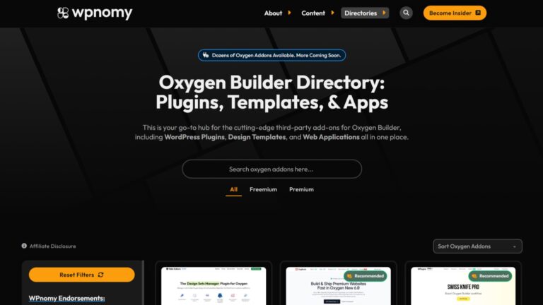 Oxygen Directory - Featured Screenshot - WPnomy