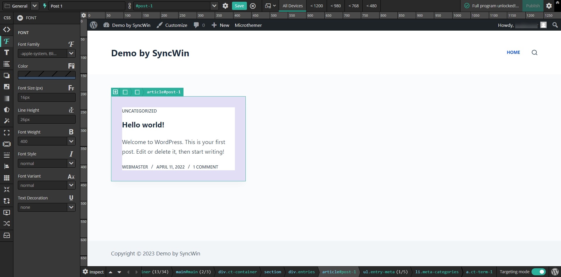 Point-and-Click Visual CSS Editor - Microthemer Screenshot - Toolonomy