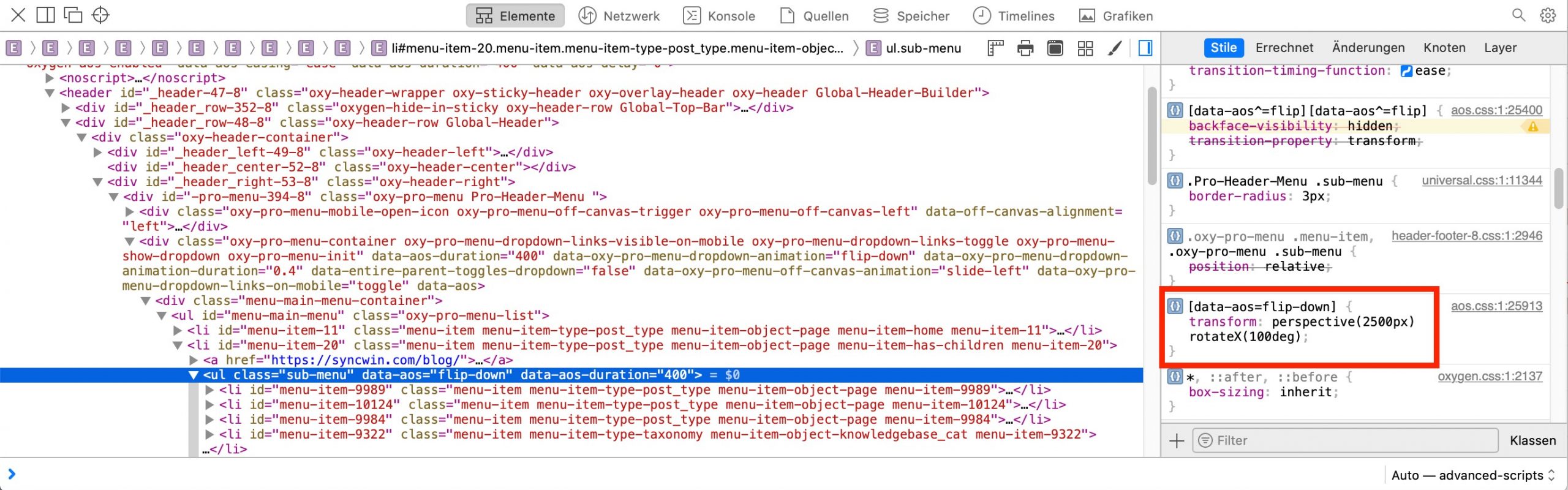 Pro Menu Issue in Safari Browser DevTool - Image - SyncWIn
