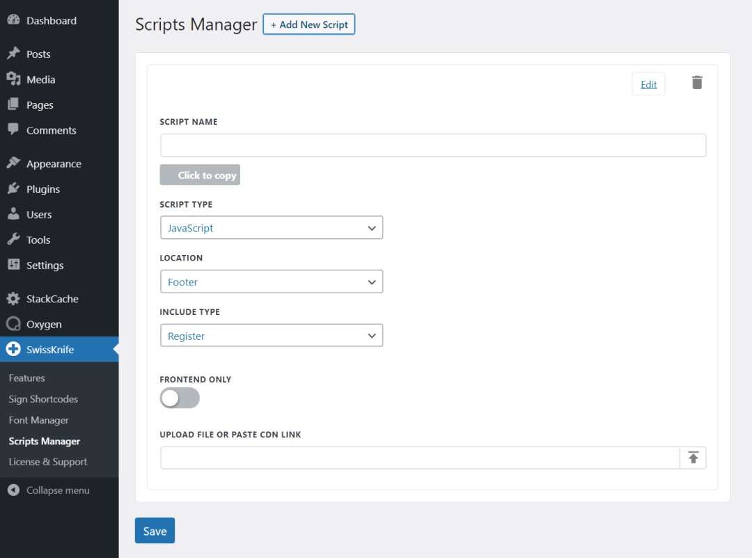 Swiss Knife Oxygen Review: Best Workflow Enhancer Addon • WPnomy Swiss Knife Scripts Manager - Image - SyncWin