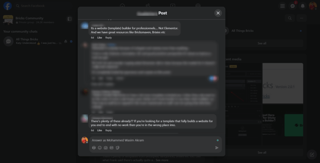 My Top Concerns About the Bricks Builder Ecosystem as a Committed Member • WPnomy The Expert Syndrome Example from the Bricks Ecosystem - Other's Post - Part 3 Image - Bricksism