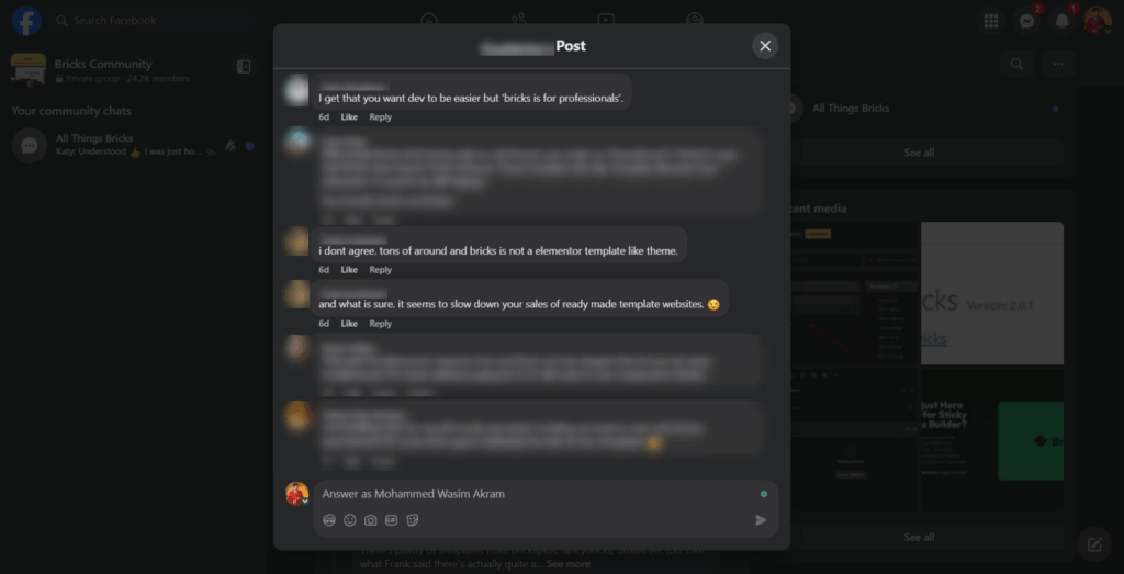 My Top Concerns About the Bricks Builder Ecosystem as a Committed Member • WPnomy The Expert Syndrome Example from the Bricks Ecosystem - Other's Post - Part 4 Image - Bricksism