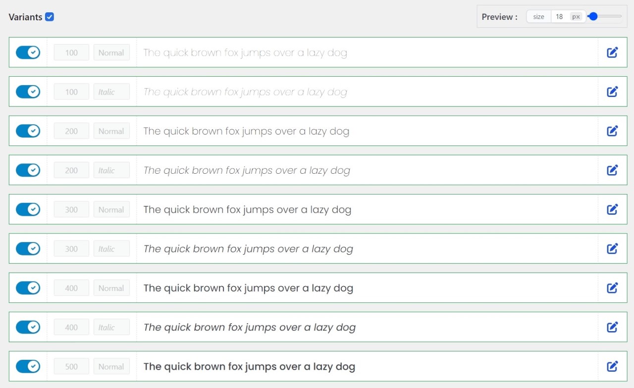 Yabe Webfont Review: Best No-Code WordPress Font Manager • WPnomy Variable Fonts with Yabe Webfont - Screenshot - Toolonomy