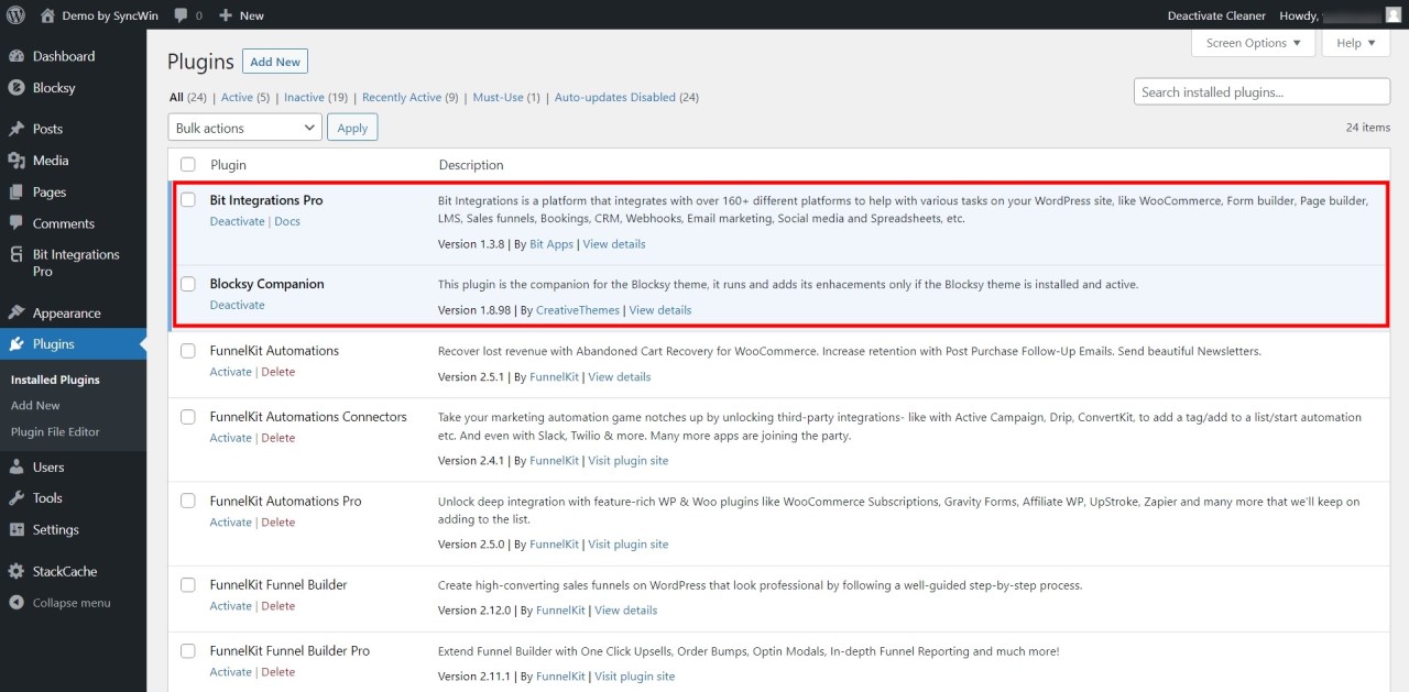 Visible WordPress Plugins from Admin Dashboard - Screenshot - Toolonomy