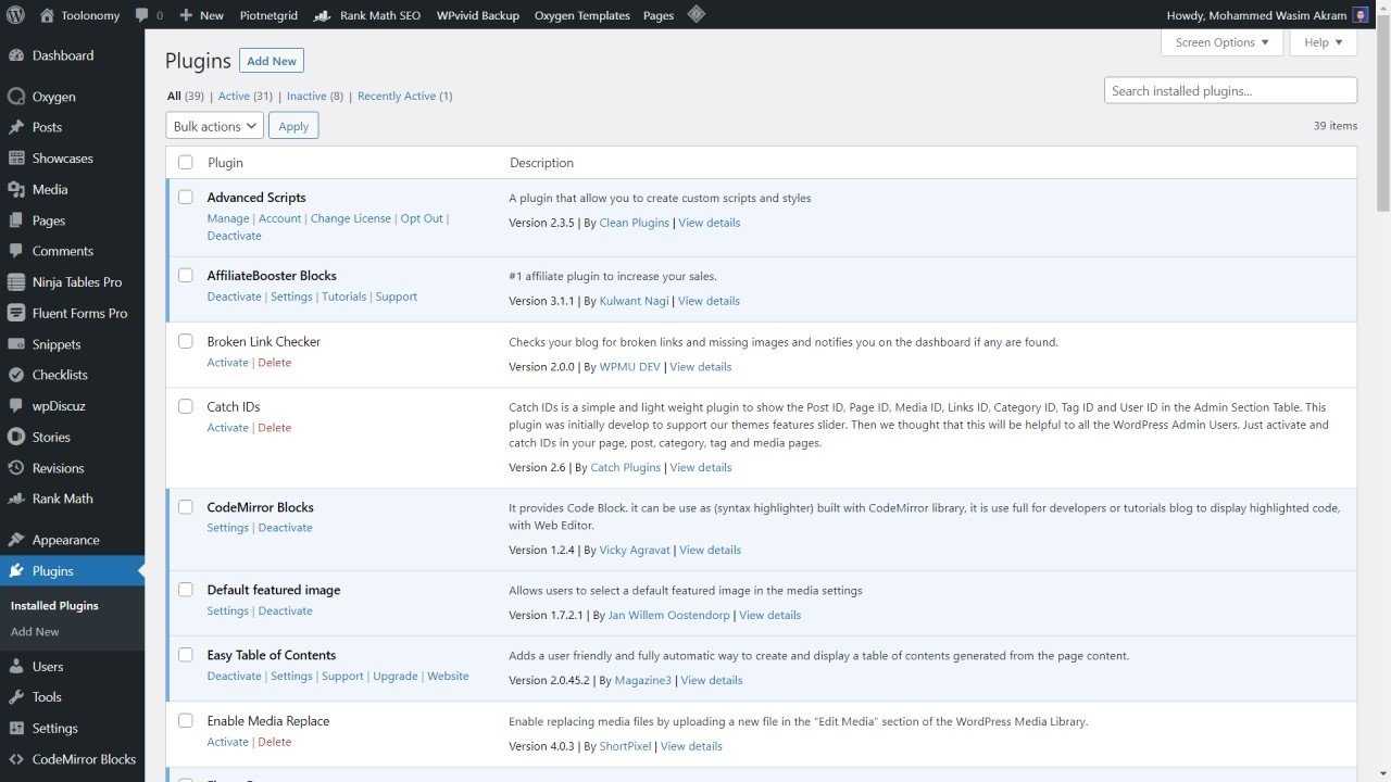 WordPress Broken Dashboard - After Fixing Screenshot - Toolonomy